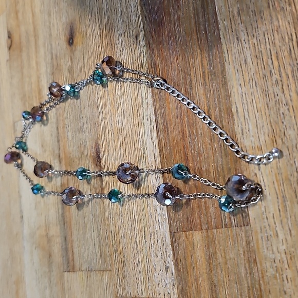Vintage Andara Crustal / Sea Glass Colorful Long Necklace.